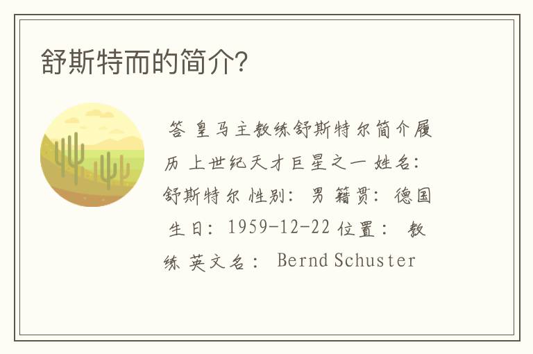 舒斯特而的简介?