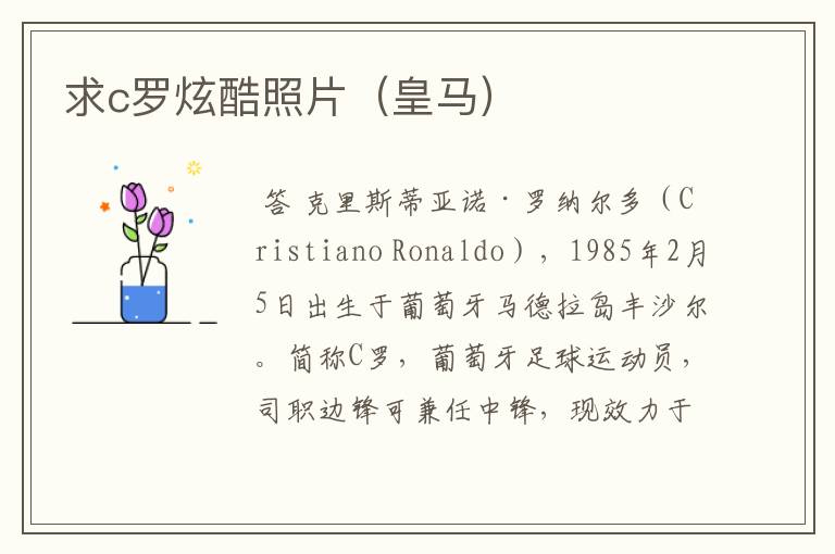 求c罗炫酷照片(皇马)