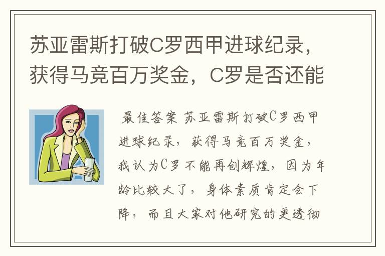 苏亚雷斯打破C罗西甲进球纪录,获得马竞百万奖金,C罗是否还能再创辉煌?