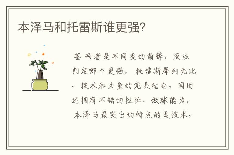 本泽马和托雷斯谁更强?