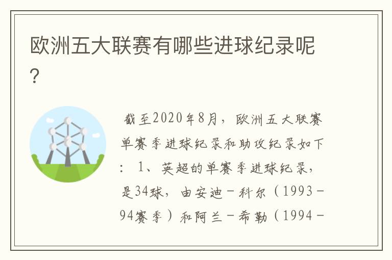 欧洲五大联赛有哪些进球纪录呢?
