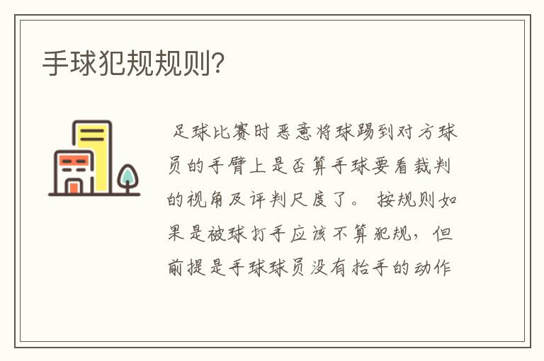 手球犯规规则?