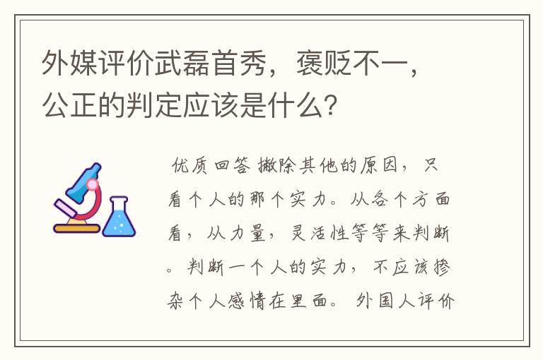 外媒评价武磊首秀,褒贬不一,公正的判定应该是什么?