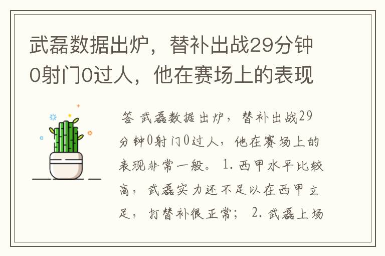 武磊数据出炉,替补出战29分钟0射门0过人,他在赛场上的表现如何?