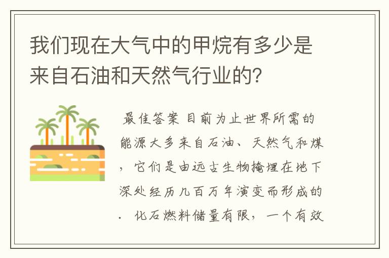 我们现在大气中的甲烷有多少是来自石油和天然气行业的?