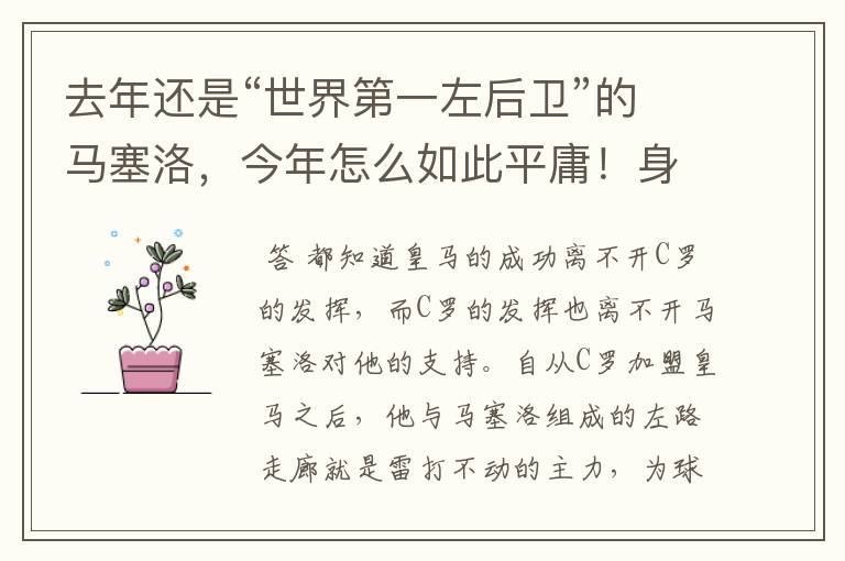去年还是“世界第一左后卫”的马塞洛,今年怎么如此平庸!身价直接腰斩?