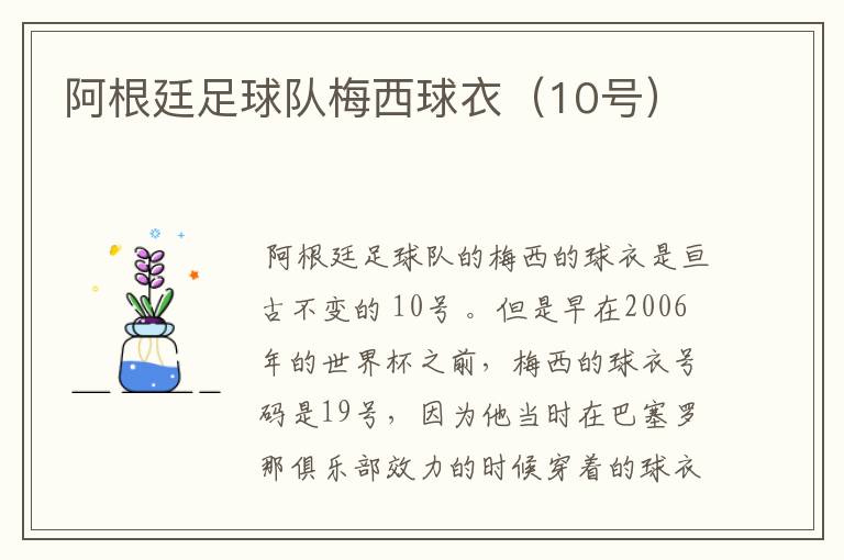 阿根廷足球队梅西球衣(10号)