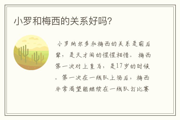 小罗和梅西的关系好吗?