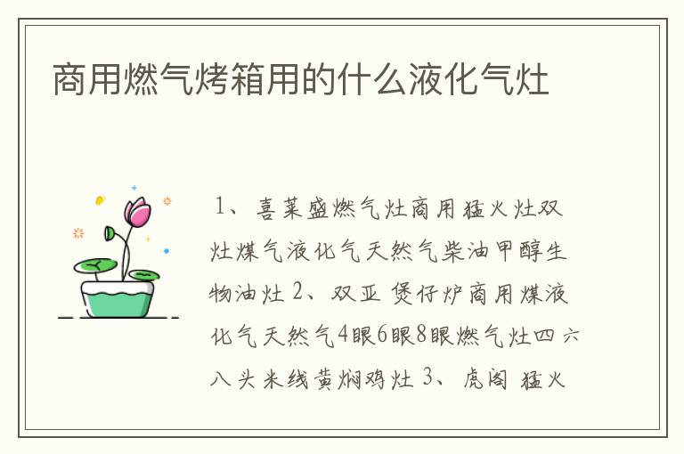 商用燃气烤箱用的什么液化气灶