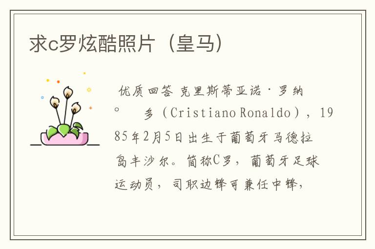 求c罗炫酷照片(皇马)