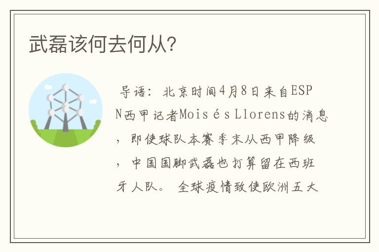 武磊该何去何从?