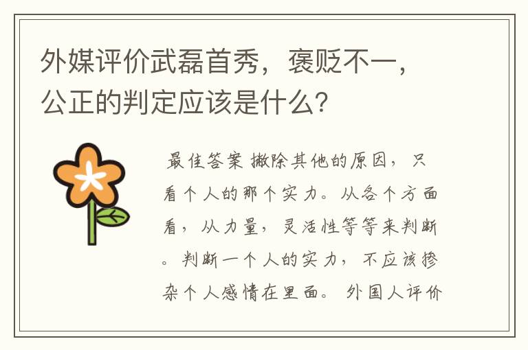 外媒评价武磊首秀,褒贬不一,公正的判定应该是什么?