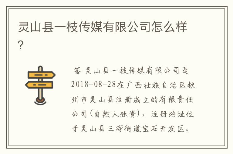 灵山县一枝传媒有限公司怎么样?