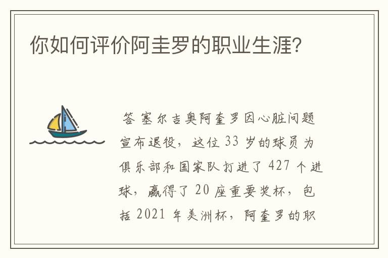 你如何评价阿圭罗的职业生涯?