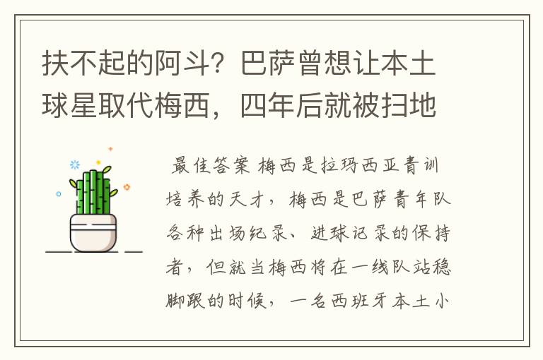 扶不起的阿斗?巴萨曾想让本土球星取代梅西,四年后就被扫地出门