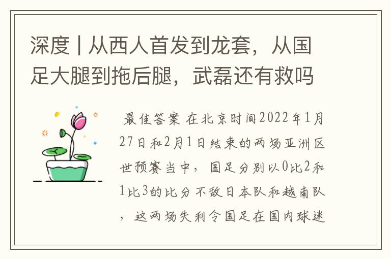 深度 | 从西人首发到龙套,从国足大腿到拖后腿,武磊还有救吗