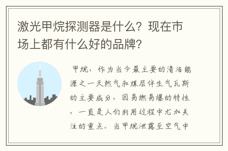 激光甲烷探测器是什么?现在市场上都有什么好的品牌?