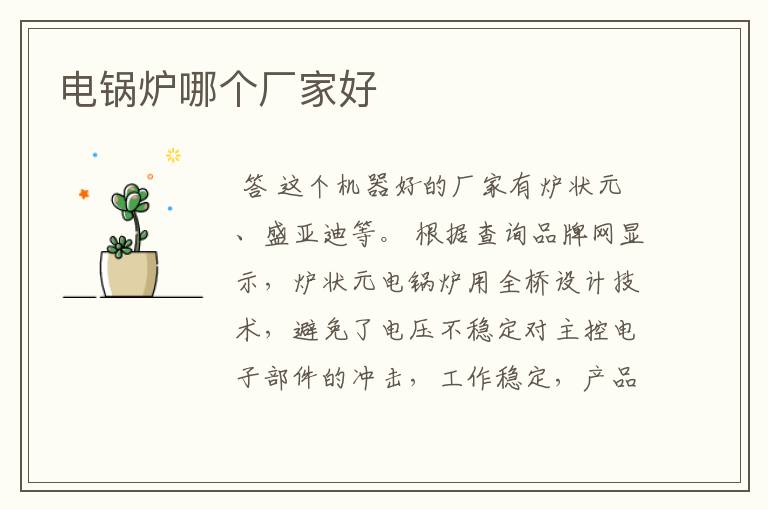 电锅炉哪个厂家好
