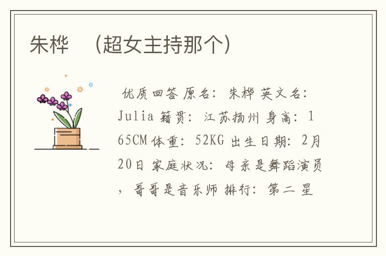 朱桦 (超女主持那个)