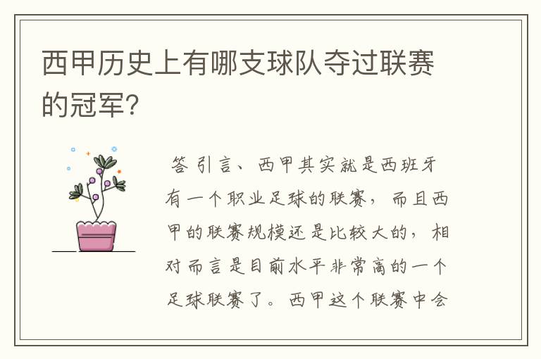 西甲历史上有哪支球队夺过联赛的冠军?