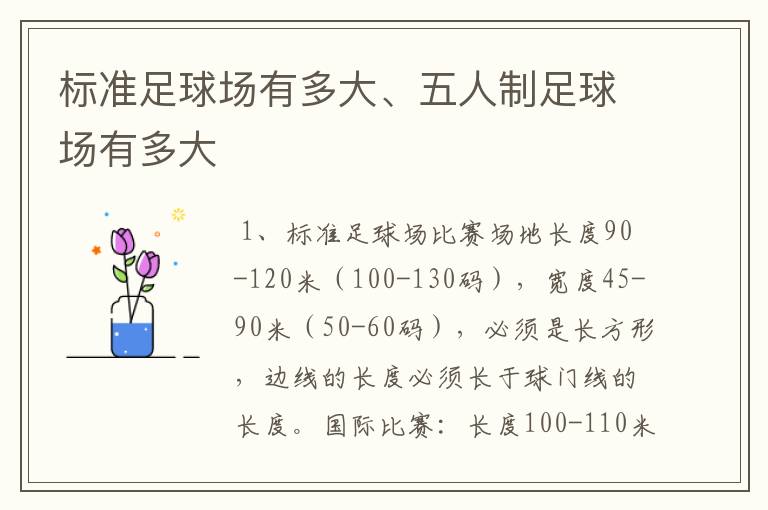 标准足球场有多大、五人制足球场有多大