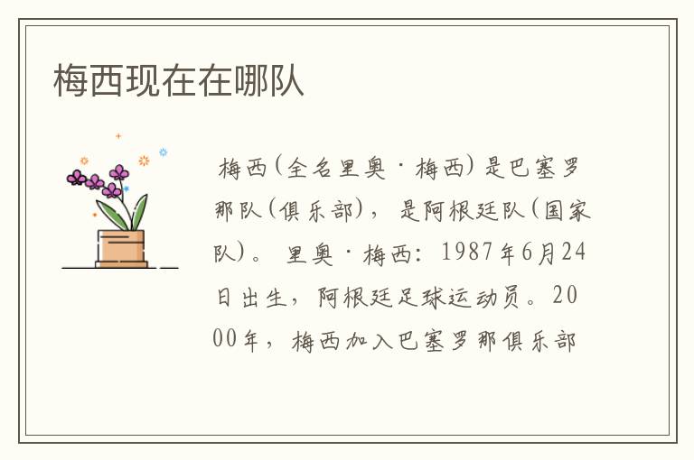 梅西现在在哪队