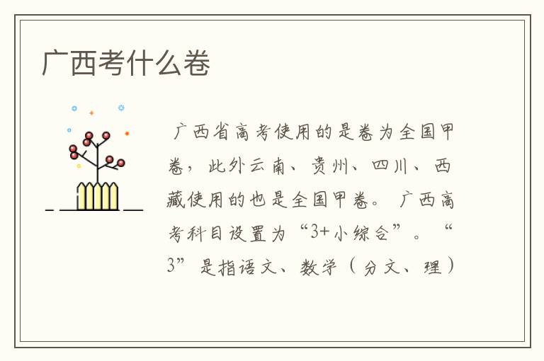 广西考什么卷