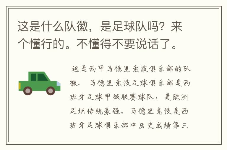这是什么队徽,是足球队吗?来个懂行的。不懂得不要说话了。