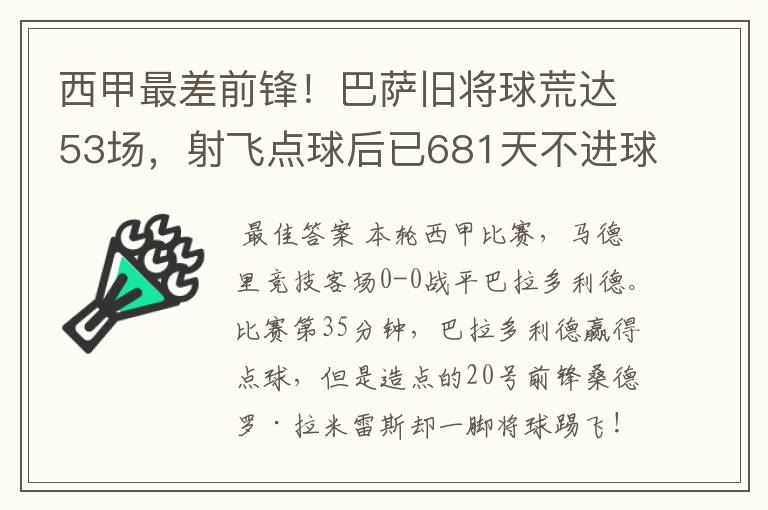 西甲最差前锋!巴萨旧将球荒达53场,射飞点球后已681天不进球
