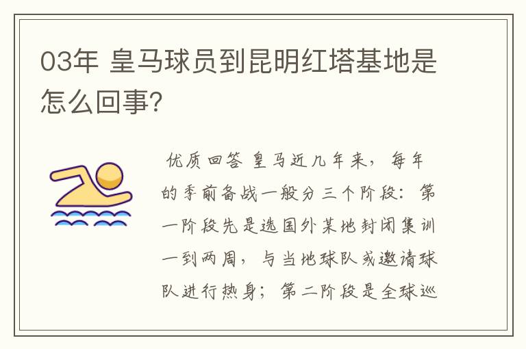 03年 皇马球员到昆明红塔基地是怎么回事?