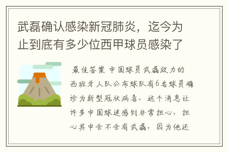 武磊确认感染新冠肺炎,迄今为止到底有多少位西甲球员感染了新冠病毒?