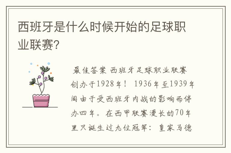西班牙是什么时候开始的足球职业联赛?