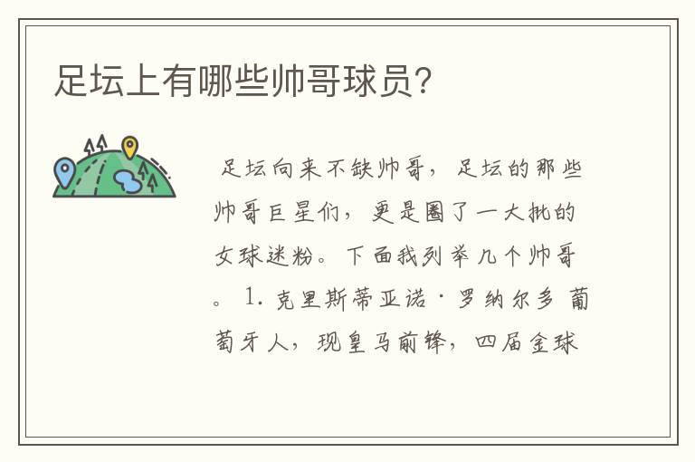 足坛上有哪些帅哥球员?