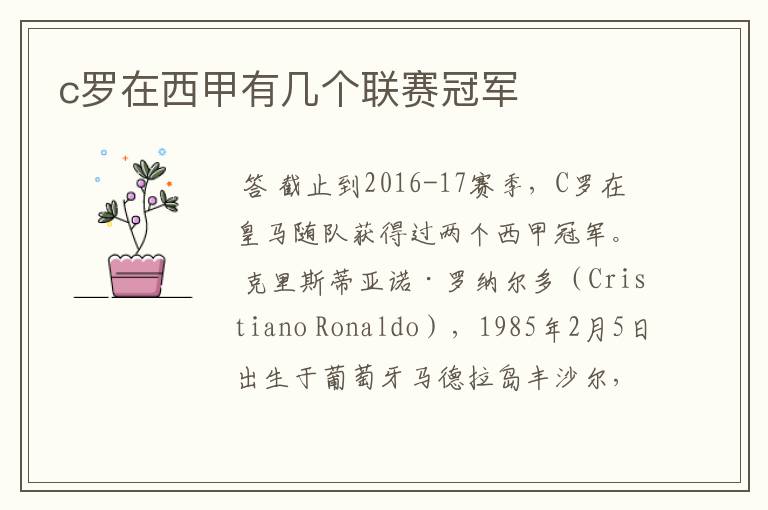 c罗在西甲有几个联赛冠军