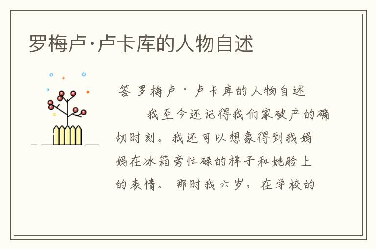 罗梅卢·卢卡库的人物自述