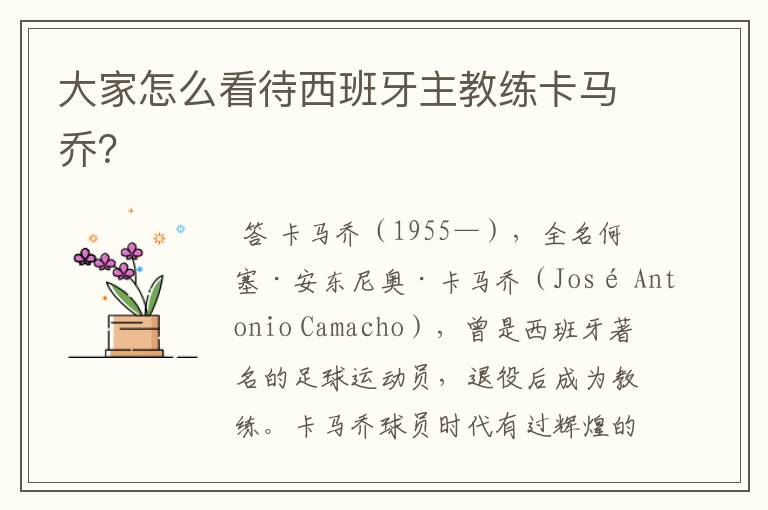 大家怎么看待西班牙主教练卡马乔?