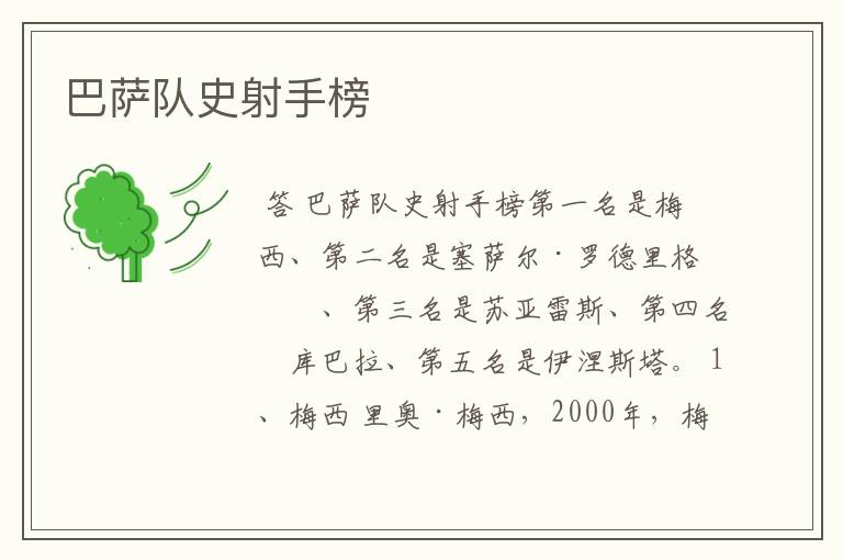 巴萨队史射手榜