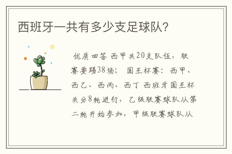 西班牙一共有多少支足球队?