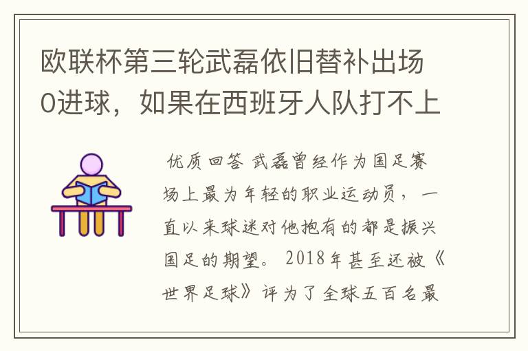 欧联杯第三轮武磊依旧替补出场0进球,如果在西班牙人队打不上主力,他会转会吗?