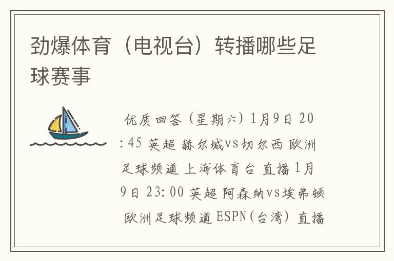劲爆体育(电视台)转播哪些足球赛事