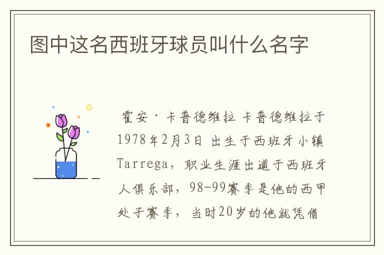 图中这名西班牙球员叫什么名字
