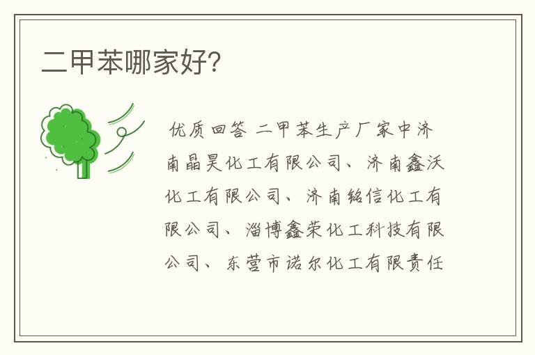 二甲苯哪家好?