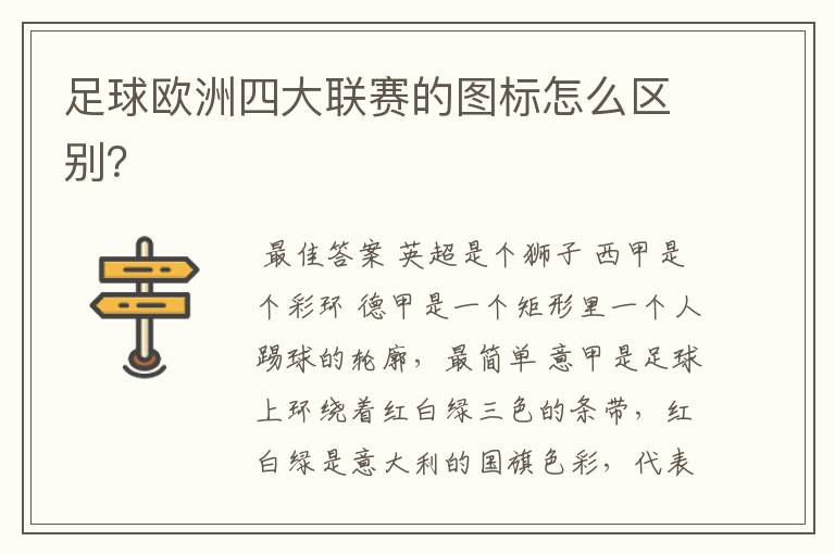 足球欧洲四大联赛的图标怎么区别?
