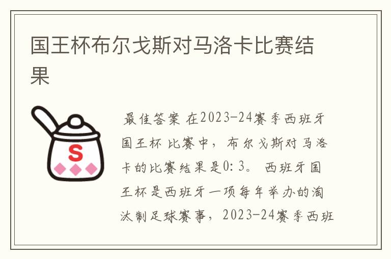 国王杯布尔戈斯对马洛卡比赛结果