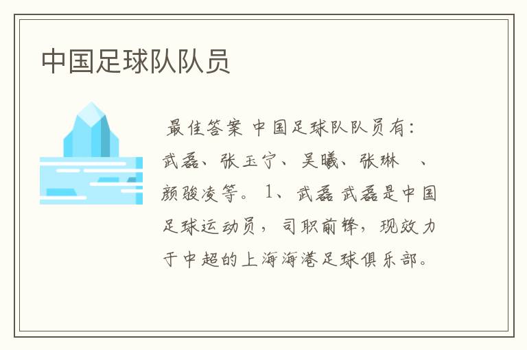 中国足球队队员