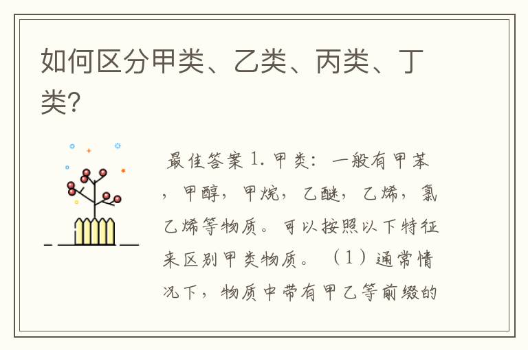 如何区分甲类、乙类、丙类、丁类?