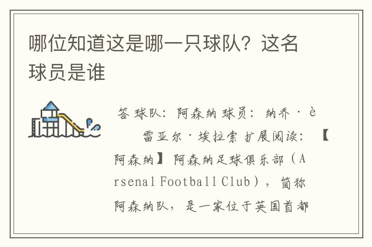 哪位知道这是哪一只球队?这名球员是谁