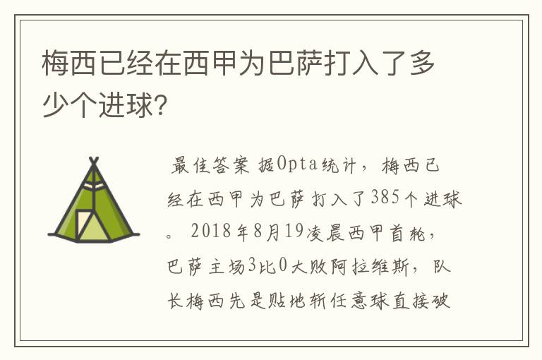 梅西已经在西甲为巴萨打入了多少个进球?