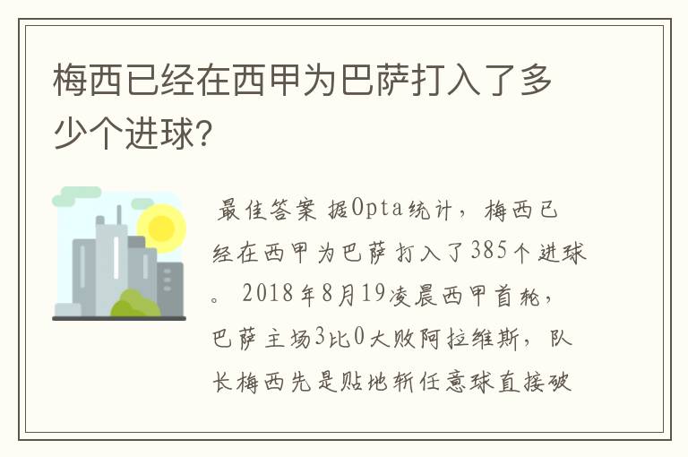 梅西已经在西甲为巴萨打入了多少个进球?