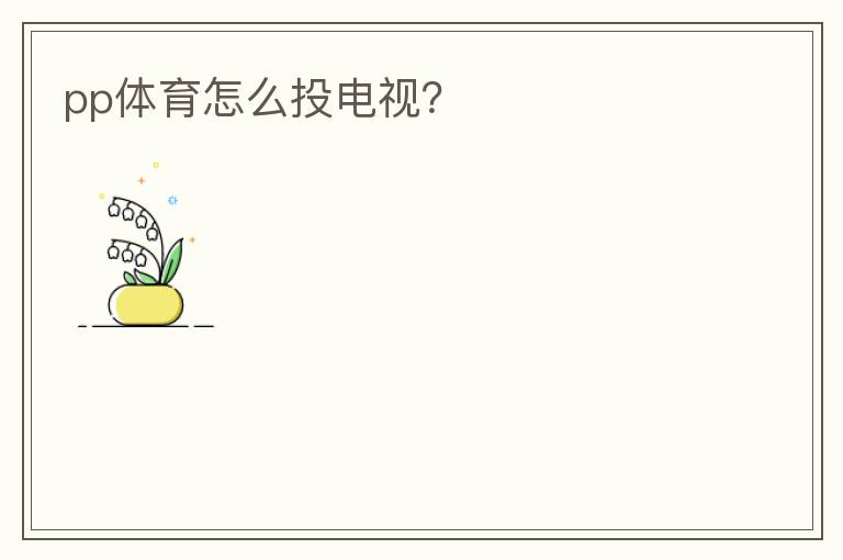 pp体育怎么投电视?